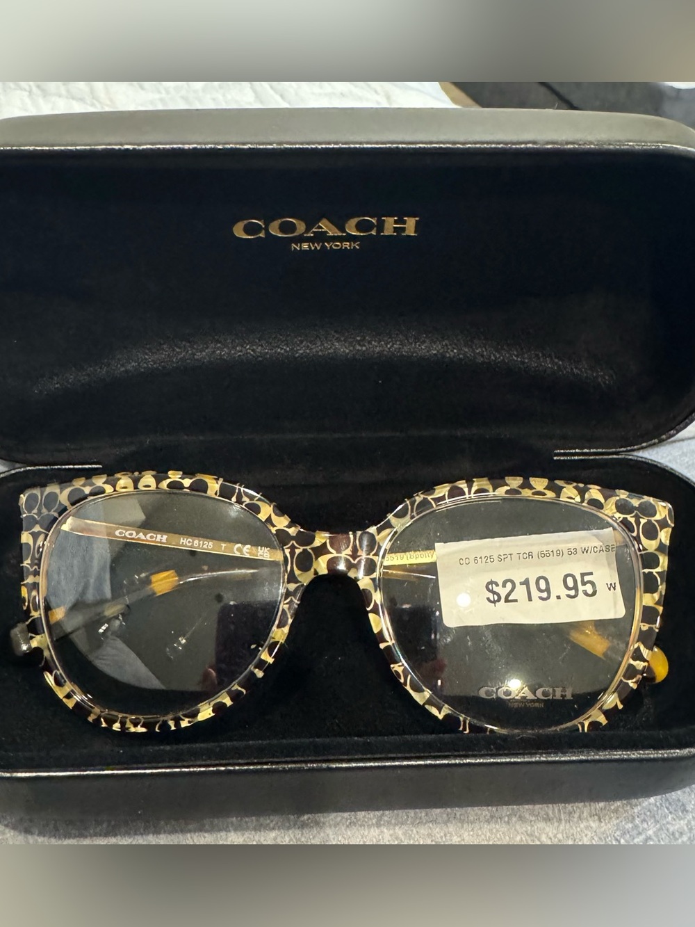 Coach Leopard-Print Round Frame Glasses - Black & Brown